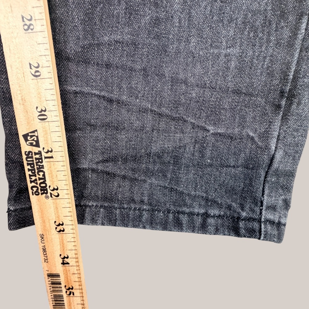 Born Fly Jeans Mens 42x33 Black Discharge Baggy Leg Patches Y2K Streetwear - Picture 8 of 16